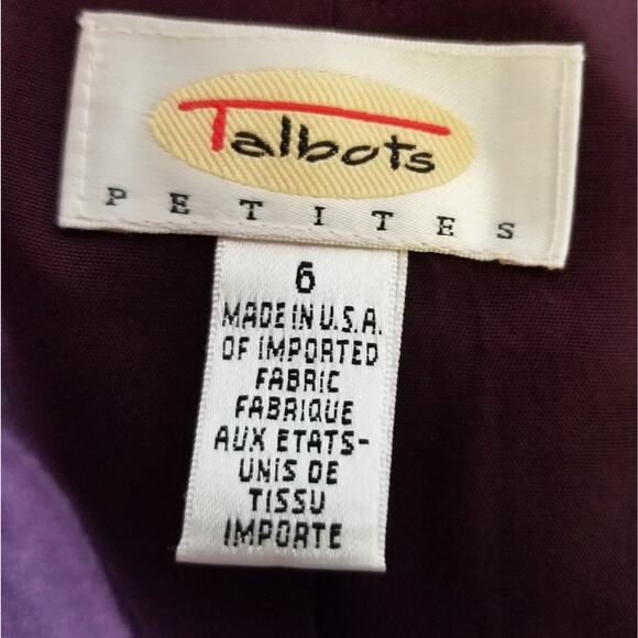 Talbots Herringbone Tweed Blazer Purple 6 Petite - Picture 6 of 6
